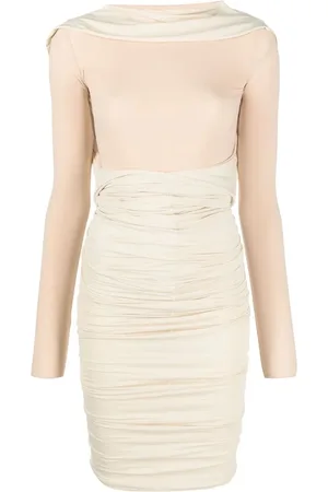 Maison Margiela Vestido fruncido manga larga