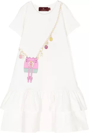 Aigner Vestido manga corta con bolsa estampada
