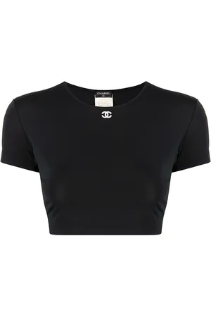 CHANEL Playera corta con logo 1995