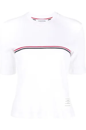 Thom Browne Playera con rayas RWB