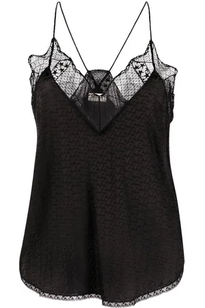 Zadig & Voltaire Top estilo camisón con logo estampado