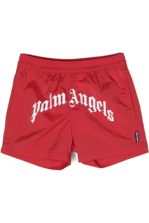 Palm Angels Shorts de playa con logo curvo