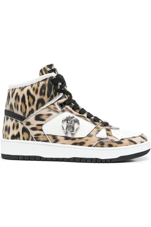 Roberto Cavalli Tenis altos con estampado de leopardo