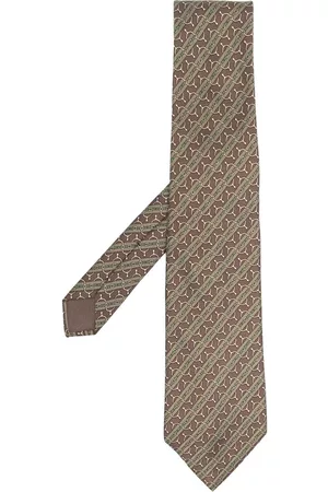 Hermès Hombre Corbatas - Corbata de seda con motivo Horsebit 2000 pre-owned