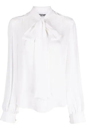 Moschino Blusa de seda con moño en el cuello