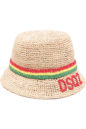 Dsquared2 Hombre Sombreros - Interwoven raffia bucket hat