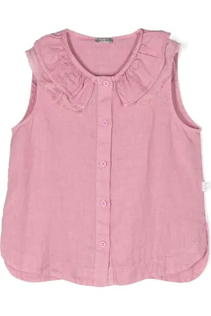 Il gufo Blusa sin mangas con ribete de volantes
