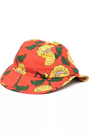 Mini Rodini Toggle-detail floral-print cap