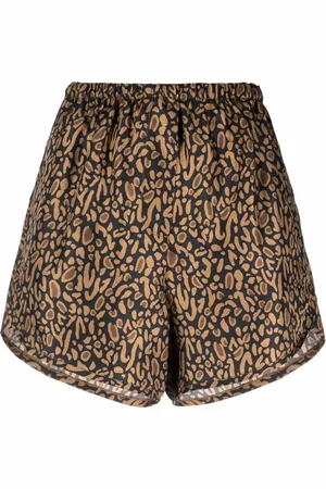 Nanushka Shorts con tiro alto y estampado gráfico