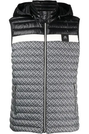 Moose Knuckles Chaleco capitonado con logo en jacquard