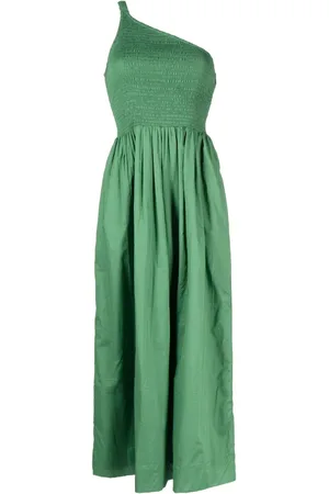 FAITHFULL THE BRAND Vestido midi Khalani con un hombro descubierto