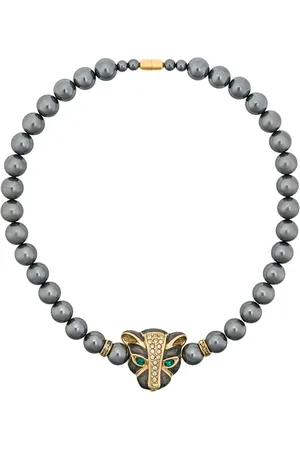 Susan Caplan 1980s Vintage Kenneth Jay Lane Panther Necklace