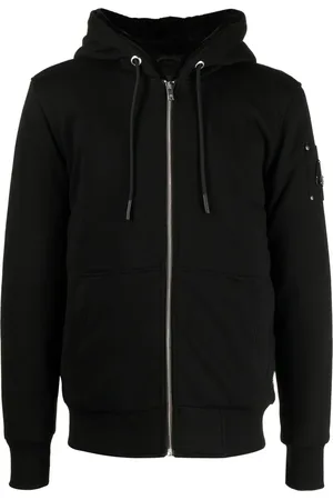 Moose Knuckles Hoodie con placa del logo y cierre