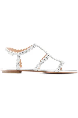 Aquazzura Sandalias planas con cristales