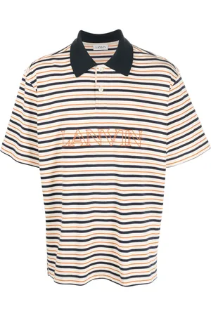 Lanvin Playera tipo polo con logo bordado y motivo de rayas