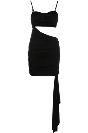 OFF-WHITE Vestido corto Vi-Crepe strapless drapeado