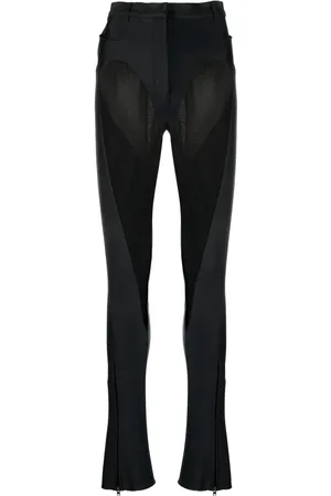 MUGLER Pantalones acampanados con panel traslúcido