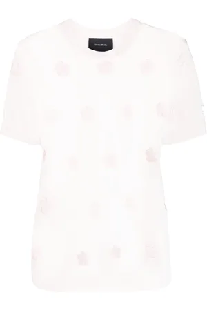 Simone Rocha Playera floral con aberturas