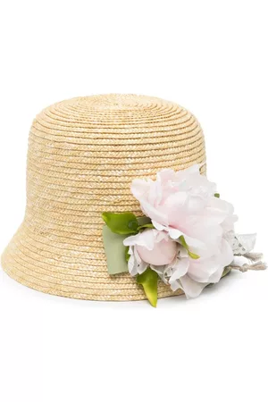Piccola Ludo Sombreros - Floral-appliqué straw hat