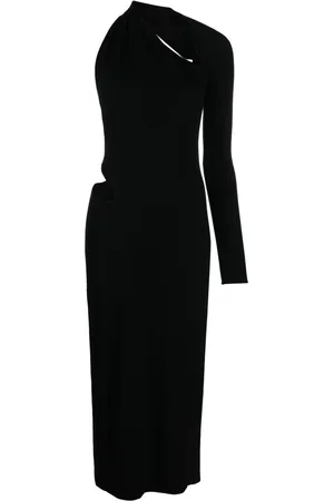 VERSACE Vestido midi con un hombro descubierto
