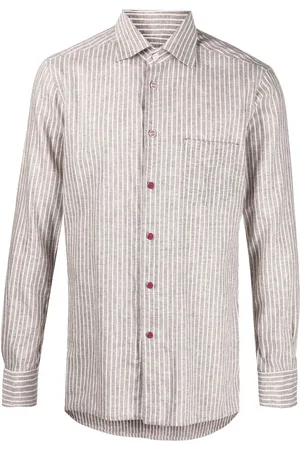 Kiton Camisa manga larga con rayas estampadas