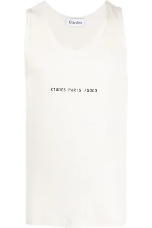 Etudes Camiseta de canalé con logo estampado