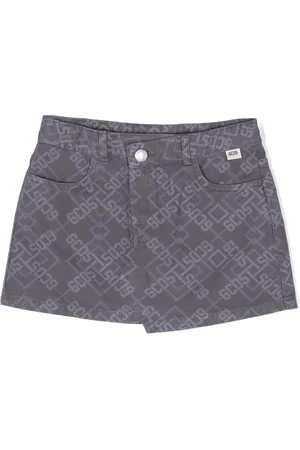 GCDS Falda asimétrica con logo estampado