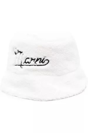 Marni Hombre Sombreros - Textured embroidered-logo bucket hat