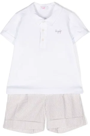 Il gufo Set de mameluco estilo playera tipo polo con motivo de rayas