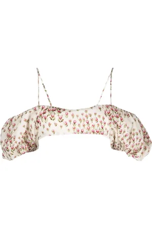 Giambattista Valli Top corto Tulip con mangas farol
