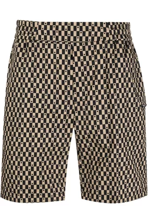 costume national contemporary Shorts a cuadros con placa del logo