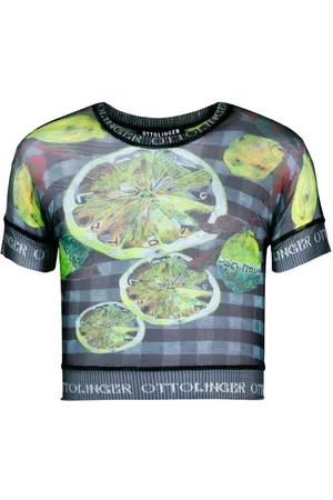 OTTOLINGER Playera corta de malla con limones estampados