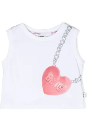 GCDS Top corto con corazones estampados
