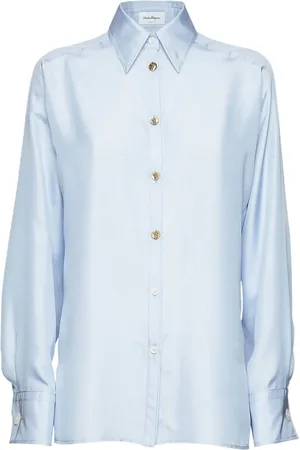 Salvatore Ferragamo Camisa satinada con botones en la parte delantera