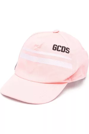 GCDS Logo-embroidered striped baseball cap
