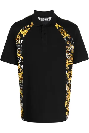 VERSACE Playera tipo polo manga corta con estampado Barocco