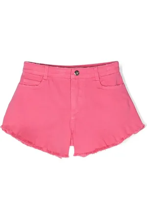 Twin-Set Shorts deshilachados con placa del logo