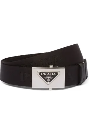 Prada Cinturón entretejido con logo triangular