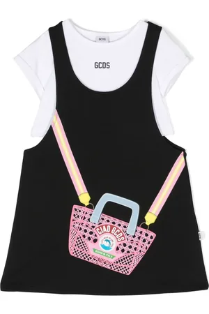 GCDS Vestido manga corta con logo estampado
