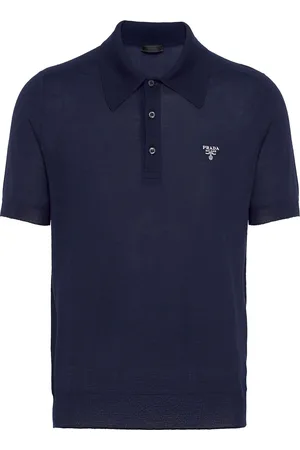 Prada Playera tipo polo de cachemira con logo bordado