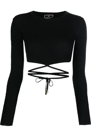 Elisabetta Franchi Playera corta con moño