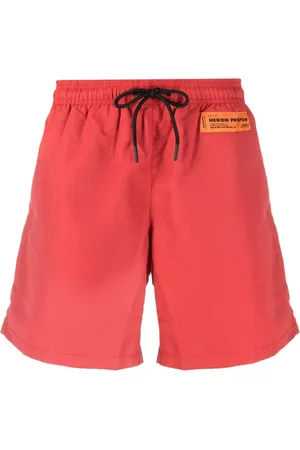 Heron Preston Shorts de playa con parche del logo y cordones en la pretina