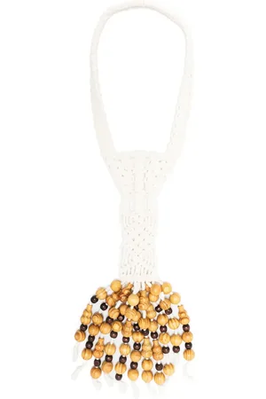Chopova Lowena Collar tejido con cuentas de madera