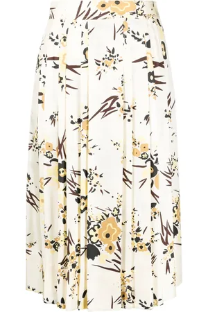 Tory Burch Falda plisada con estampado floral