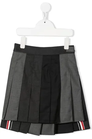 Thom Browne Falda con dobladillo plisado y diseño color block