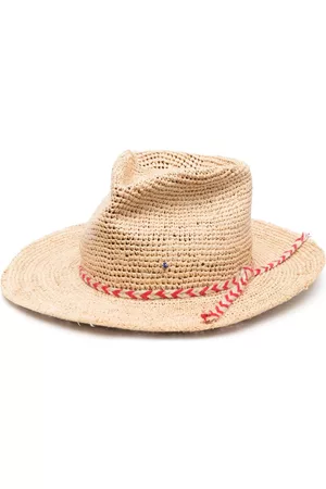 SUPER DUPER HATS Interwoven-design straw hat