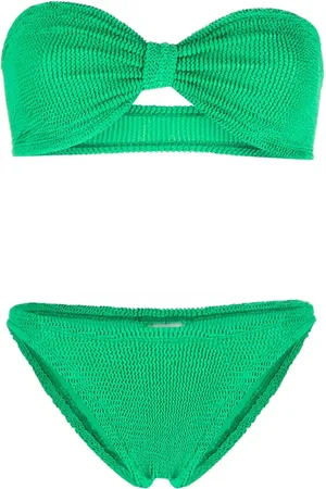 Hunza G Top de bikini tipo bandeau texturizado