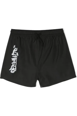 OFF-WHITE Shorts de playa con logo estampado