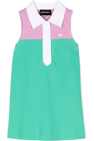 Emporio Armani Vestido estilo playera tipo polo plisado sin mangas