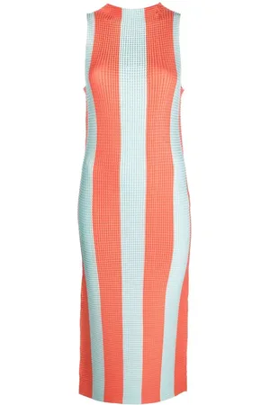 SUNNEI Vestido midi a rayas